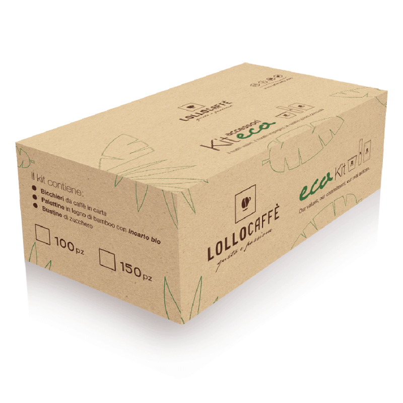 Kit de pahare 75ml, pliculețe de zahăr și palete- Lollo Caffe | AromaKaffe