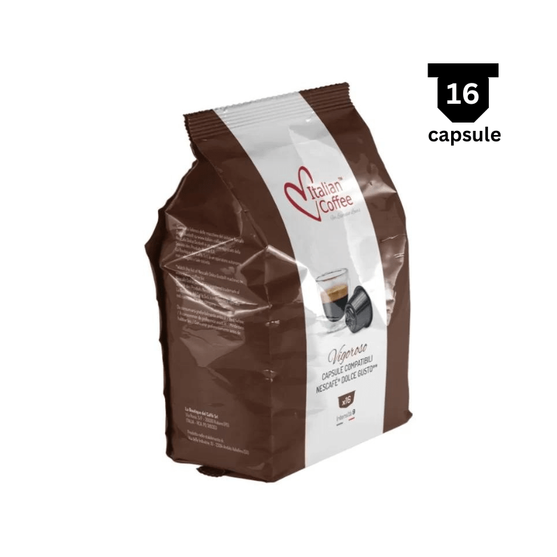 Italian Coffee Espresso Vigoroso – Compatibil Nescafe Dolce Gusto 16 Capsule AromaKaffe