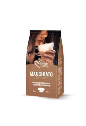 caffe macchiato italian coffee 16 capsule compatibili bialetti mokespresso AromaKaffe