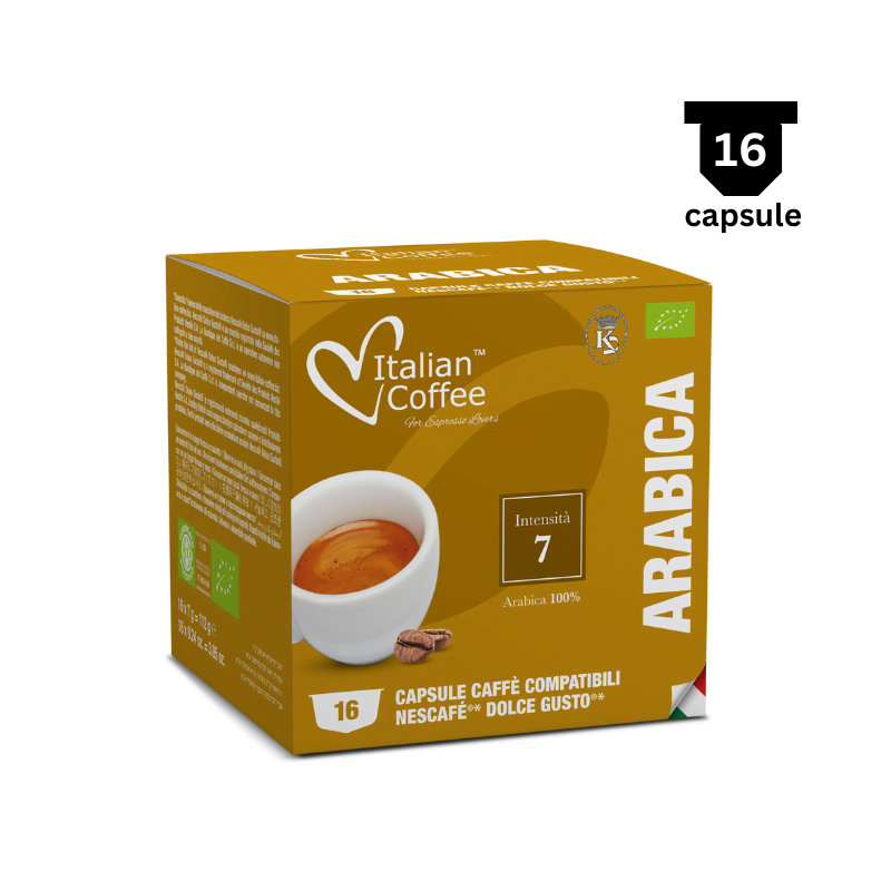 Italian Coffee Arabica 100 – Compatibil Dolce Gusto 16 Capsule AromaKaffe