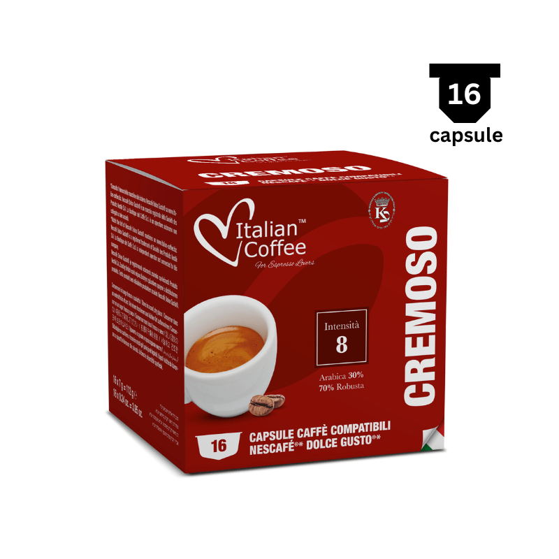 AromaKaffe  Italian Coffee Cremoso - Compatibil Dolce Gusto- 16 Capsule