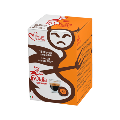 Italian Coffee Invidia Cremoso - Compatibil A Modo Mio- 16 Capsule