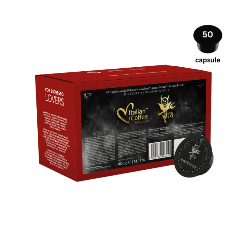 Italian Coffee IRA Ristretto - Compatibil Lavazza Firma - 50 Capsule | AromaKaffe Italian Coffee IRA Ristretto - Compatibil Lavazza Firma - 50 Capsule