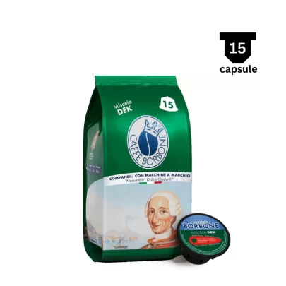 Capsule Borbone Miscela Dek– Compatibil Dolce Gusto- 15 Capsule