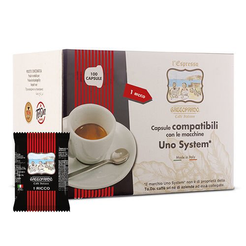0000436 100 capsule ricco caffe gattopardo toda compatibili uno system AromaKaffe