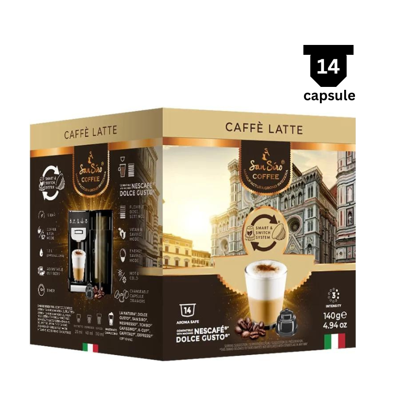 SanSiro Caffe Latte – Compatibil Dolce Gusto – 14 Capsule