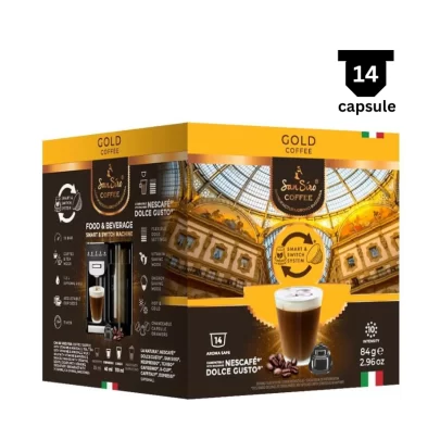 SanSiro Coffee Gold – Compatibil Dolce Gusto – 14 Capsule