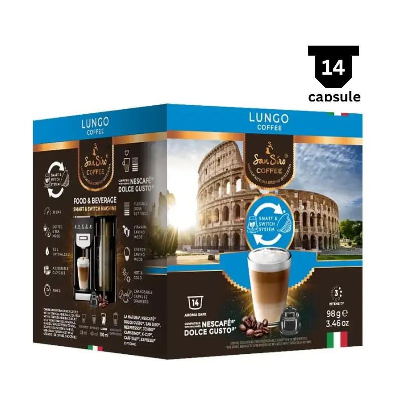 SanSiro Coffee Lungo – Compatibil Dolce Gusto – 14 Capsule AromaKaffe
