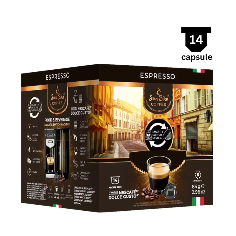 SanSiro Espresso – Compatibil Dolce Gusto – 14 Capsule