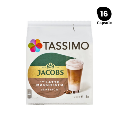 Jacobs Caffe Latte Macchiato Classico – 16 (8+8) Capsule Tassimo, 8 Bauturi