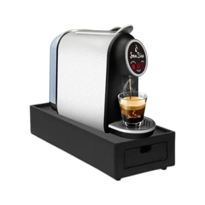 Suport Capsule Sansiro Piele Ecologica, Negru- Compatibil Nespresso - 10 Capsule