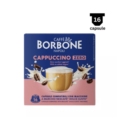 Borbone CAPPUCCINO ZERO- Cappuccino cu conținut scăzut de grăsimi - Compatibil Dolce Gusto - 16 Capsule