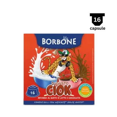 Borbone “DJ GUSTO CIOCK” – Lapte si Ciocolată – Compatibil Dolce Gusto – 16 Capsule