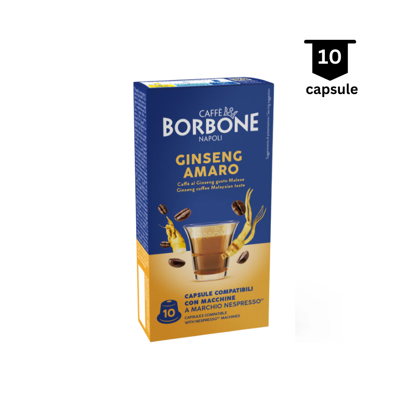 Borbone Caffe Ginseng Amaro - Compatibil Nespresso- 10 Capsule | AromaKaffe Borbone Caffe Ginseng Amaro - Compatibil Nespresso- 10 Capsule - imagine 2