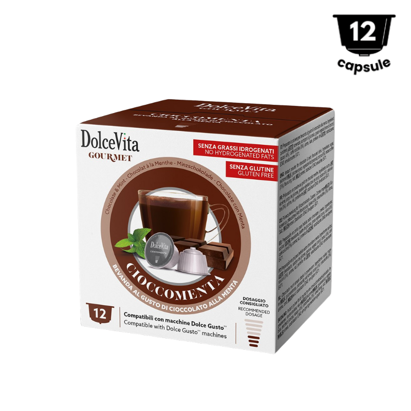 DolceVita Ciocolată si Menta- Compatibili Nescafé Dolce Gusto - 12 Capsule | AromaKaffe DolceVita Ciocolată si Menta- Compatibili Nescafé Dolce Gusto - 12 Capsule