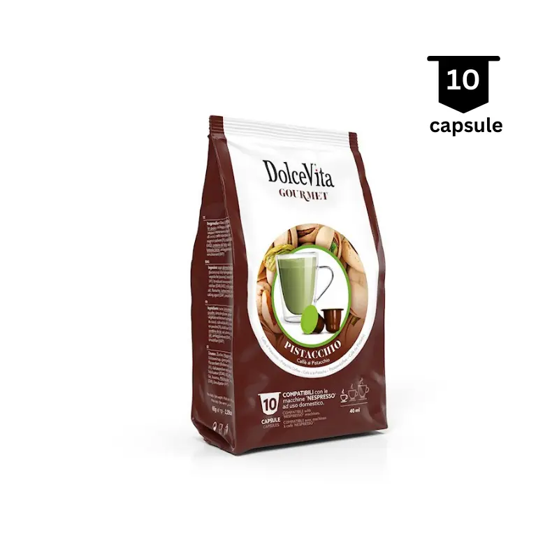 Dolce Vita Caffe PISTACCHIO - Compatibil Nespresso- 10 Capsule | AromaKaffe Dolce Vita Caffe PISTACCHIO - Compatibil Nespresso- 10 Capsule