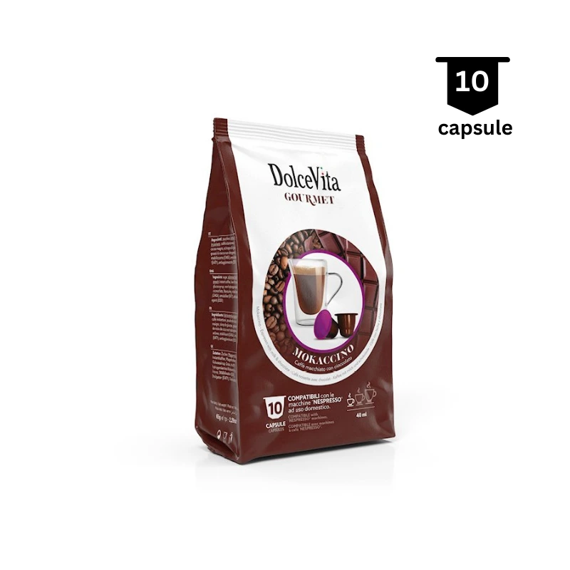 Dolce Vita Capsule Nespresso Molacciono Caffe Macchiato Con Cioccolato Alune 800x800 1 AromaKaffe