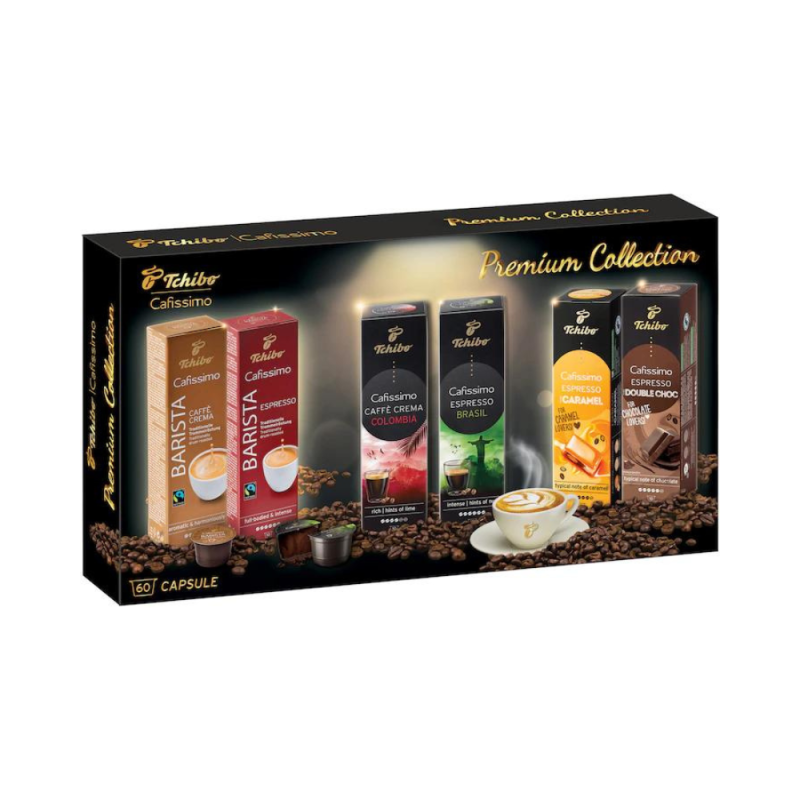 Espressor capsule TCHIBO Cafissimo Pure Plus NEGRU + 60 capsule Caffisimo Premium Collection Pachet Promoțional | AromaKaffe