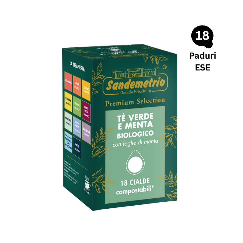 SanDemetrio Ceai Verde și Mentă 18 Paduri ESE, BIO | AromaKaffe SanDemetrio Ceai Verde și Mentă 18 Paduri ESE, BIO
