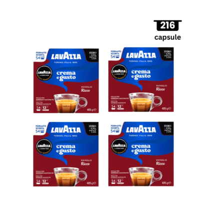 Capsule cafea 216 capsule, Lavazza Espresso Crema e Gusto Ricco , 4x54 Capsule, compatibil A Modo Mio