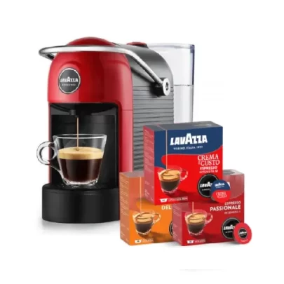 Pachet-Espressor-Lavazza-A-Modo-Mio-Jolie-rosu-3-cutii-capsule-cafea-Lavazza-Espresso