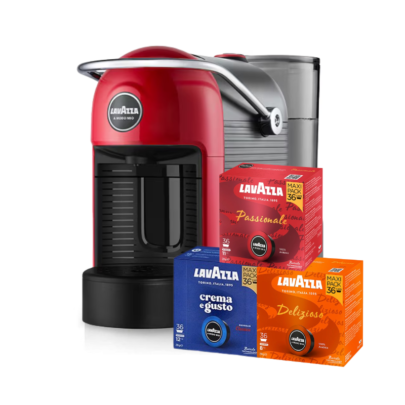 Pachet Espressor Lavazza A Modo Mio Jolie rosu + 3 cutii capsule cafea Lavazza Espresso