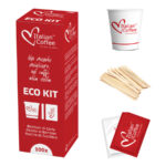 Kit Eco de 100 pahare 75 ml, palete si pliculețe de zahăr - Italian Coffee