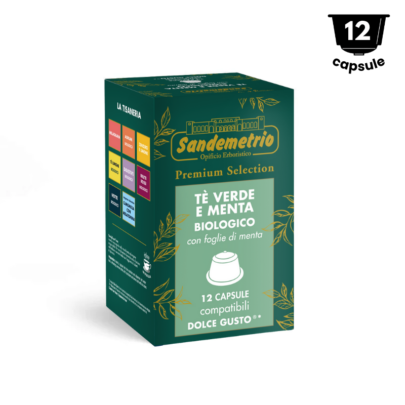 Sandemetrio Ceai Verde si Menta - Compatibil Dolce Gusto - 12 Capsule