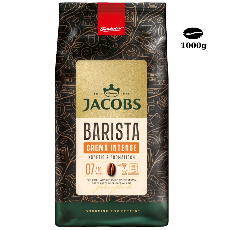 Jacobs Barista Crema Intense - 1kg Cafea Boabe | AromaKaffe Jacobs Barista Crema Intense - 1kg Cafea Boabe