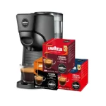 Pachet Espressor Lavazza A Modo Mio Tiny negru + 3 cutii capsule cafea Lavazza Espresso