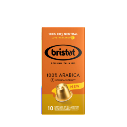 Bristot 100% Arabica – Compatibile Nespresso - 10 Capsule Aluminiu | AromaKaffe