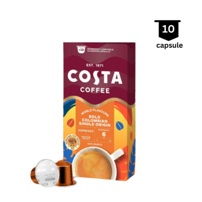 Costa Coffee Espresso Colombian Roast - 10 Capsule Aluminiu Compatibil Nespresso