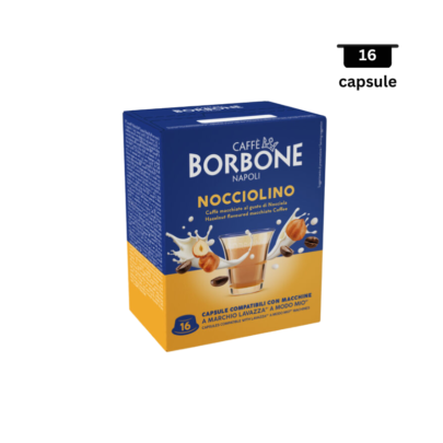 Borbone Caffe Nocciolino Cappuccino cu Alune - Compatibil A Modo Mio - 16 Capsule