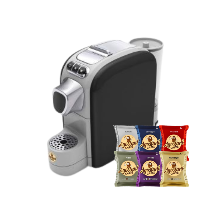 Pachet Espressor Agostani Small Cup Negru + 80 Capsule Mix Agostani Caffe | AromaKaffe Pachet Espressor Agostani Small Cup Negru + 80 Capsule Mix Agostani Caffe