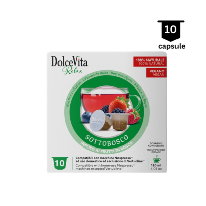 Dolce Vita Sottobosco - Ceai Fructe de padure - Compatibil Nespresso - 10 Capsule