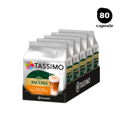 80 Capsule Tassimo Jacobs Latte Macchiato Caramel, 40 Băuturi