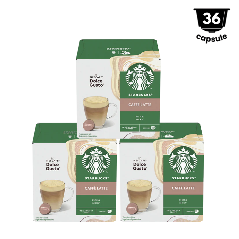 36 capsule Starbucks Caffe Latte By Nescafe Dolce Gusto 3x12 capsule | AromaKaffe 36 capsule Starbucks Caffe Latte By Nescafe Dolce Gusto 3x12 capsule
