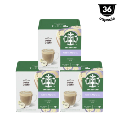 36 capsule Starbucks White Mocha By Nescafe Dolce Gusto 3 x12 capsule, 18 Bauturi