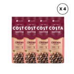 Pachet 4 X Costa Coffee Crema Velvet, cafea boabe 1kg