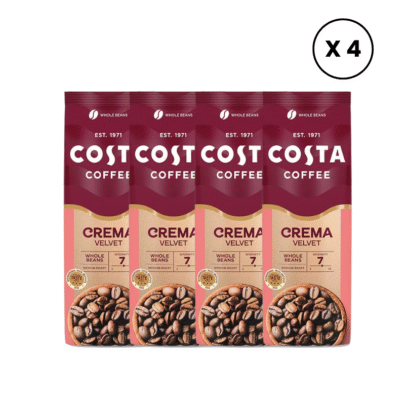 Pachet 4 X Costa Coffee Crema Velvet, cafea boabe 1kg