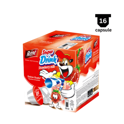 Café René Super Drink Strawberry Milk- Compatibil Dolce Gusto- 16 Capsule