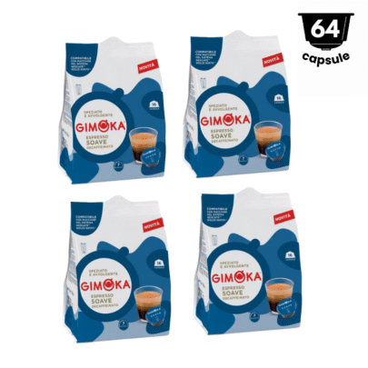 64 Capsule Gimoka Espresso Soave Decaffeinato-compatibil Dolce Gusto, 4x16 capsule