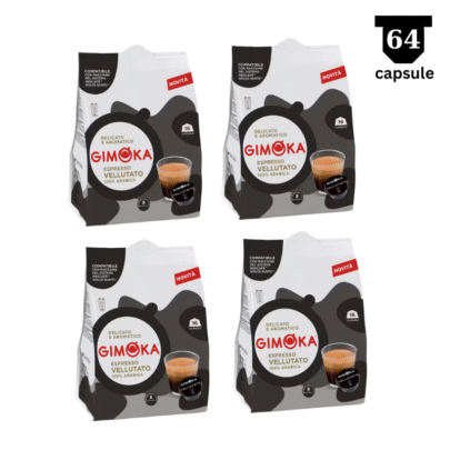 64 Capsule Gimoka Espresso Vellutato -compatibil Dolce Gusto, 4x16 capsule