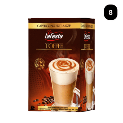 LA FESTA Cappuccino Extra Size Toffee, băutură instant - 8 Plicuri