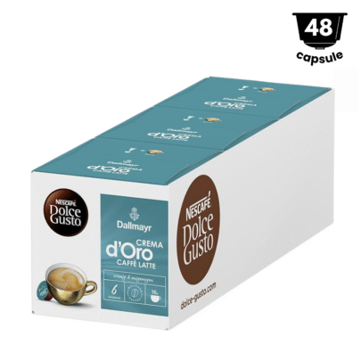 48 Capsule Dallmayr Crema D’Oro Caffé Latte - Compatibil Nescafe Dolce Gusto - 3x16 Capsule