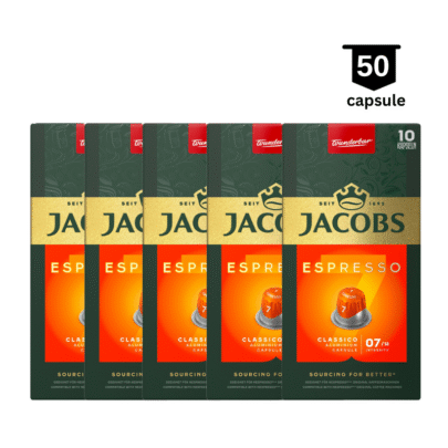 <strong>SUPER PROMO</strong>‼  Jacobs Espresso Classico(7) – Compatibil Nespresso – 50 Capsule Aluminiu