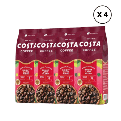 Pachet 4 X Costa Coffee Bright Latin Blend, Cafea Boabe 1kg