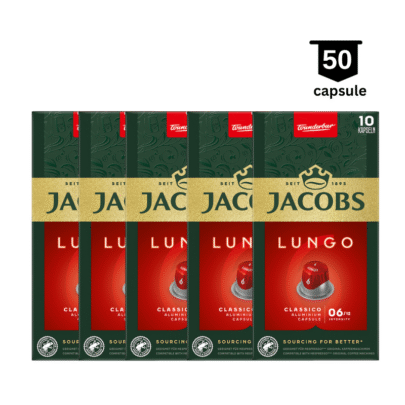 <strong>SUPER PROMO</strong>‼  Jacobs Lungo Classico (6) – Compatibil Nespresso – 50 Capsule Aluminiu
