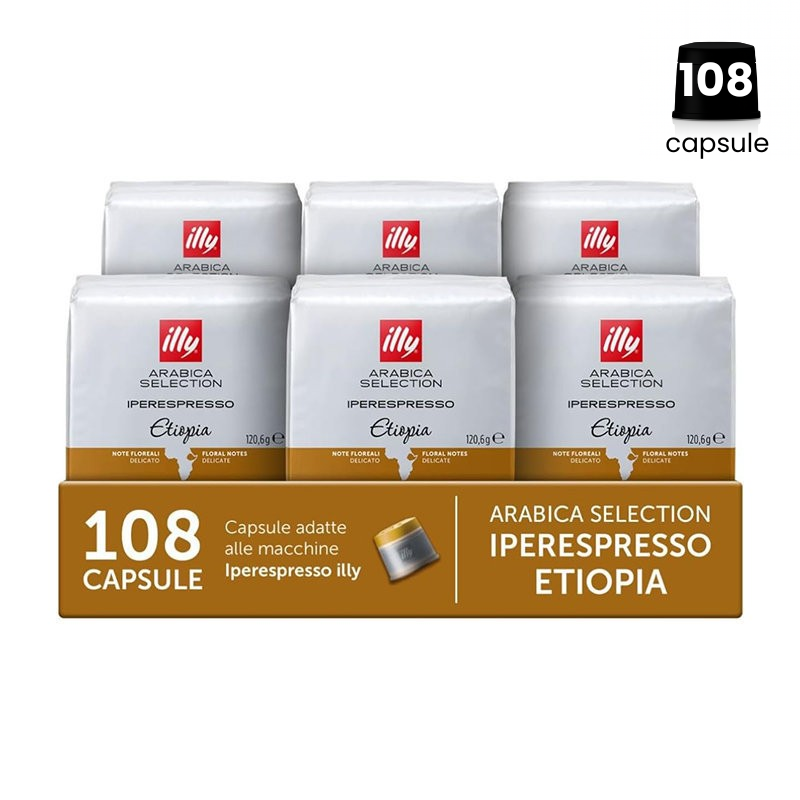 Pachet 108 Capsule Illy Iperespresso Arabica Etiopia | AromaKaffe Pachet 108 Capsule Illy Iperespresso Arabica Etiopia