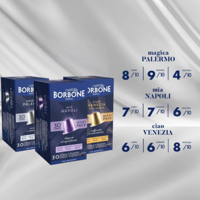 Alternative view of Borbone Pachet Degustare ( 30 Napoli • 30 Venezia • 30 Palermo) - Compatibil Nespresso- 90 Capsule Aluminiu